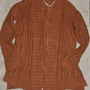 Belldini Rust Cable Knit Cardigan